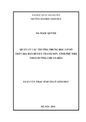 Quản lý trường THCS tại huyện Thanh Sơn, Phú Thọ: Hướng
