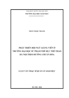 Phát Triển Đội Ngũ Giảng Viên Trường Đại Học Sư Phạm Thể