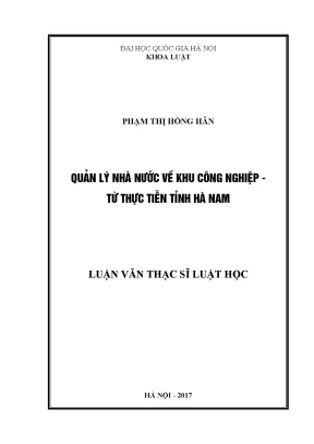 Quản lý nhà nước về khu công nghiệp tại Hà Nam: Thực 
