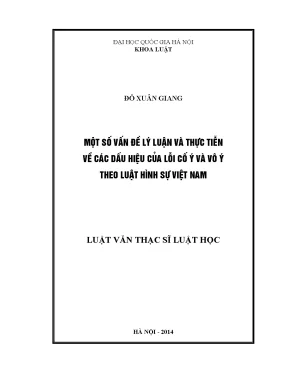 Dấu Hiệu Lỗi Cố Ý và Vô Ý Trong Luật Hình Sự Việt Nam: