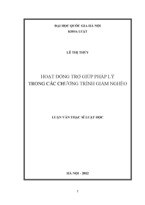 Hoạt động trợ giúp pháp lý trong các chương trình giảm