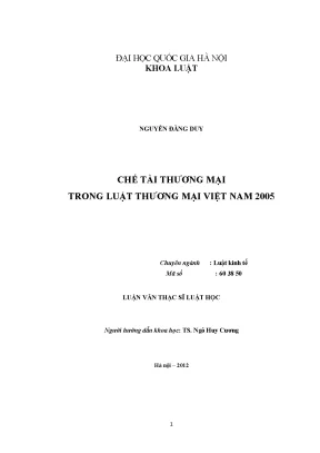 Chế Tài Thương Mại Trong Luật Thương Mại Việt Nam 2005: