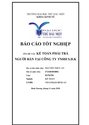 Mẫu Khóa luận Kế toán phải trả cho người bán