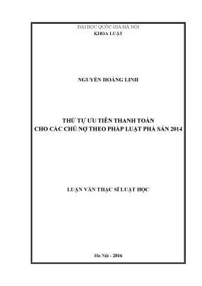 Thứ Tự Ưu Tiên Thanh Toán Cho Chủ Nợ Theo Pháp Luật Phá