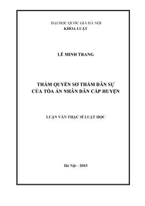 Thẩm quyền sơ thẩm dân sự của Tòa án nhân dân cấp huyện