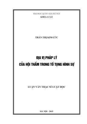 Địa Vị Pháp Lý Của Hội Thẩm Trong Tố Tụng Hình Sự