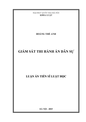 Giám sát thi hành án dân sự: Nghiên cứu và giải pháp tại