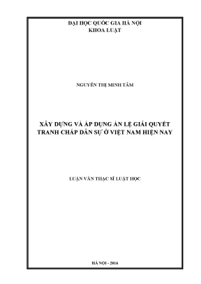 Án lệ giải quyết tranh chấp dân sự ở Việt Nam: Xây dựng 