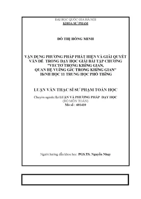 Phương Pháp Giải Quyết Vấn Đề Trong Dạy Học Hình Học 11