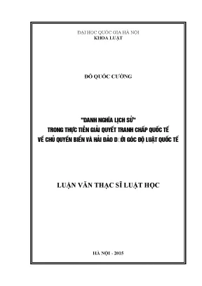 Giải Quyết Tranh Chấp Biển và Hải Đảo: Danh Nghĩa Lịch