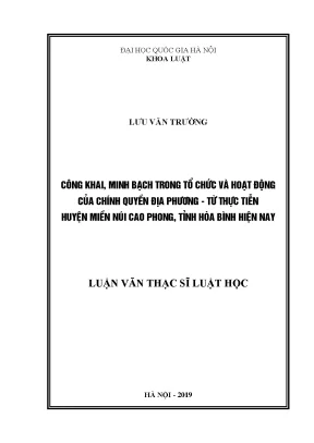 Công khai và minh bạch trong chính quyền địa phương: