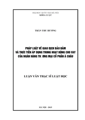Nghiên cứu về giao dịch bảo đảm trong cho vay ngân hàng
