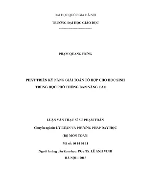 Phát Triển Kỹ Năng Giải Toán Tổ Hợp Cho Học Sinh Trung