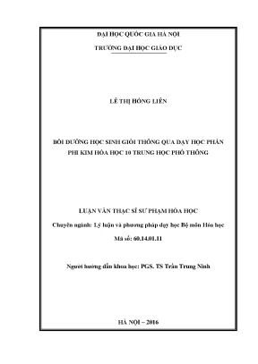 Bồi Dưỡng Học Sinh Giỏi Hóa Học 10 Qua Dạy Học Phi Kim