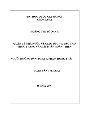 Giải pháp hoàn thiện quản lý nhà nước về giáo dục và đào