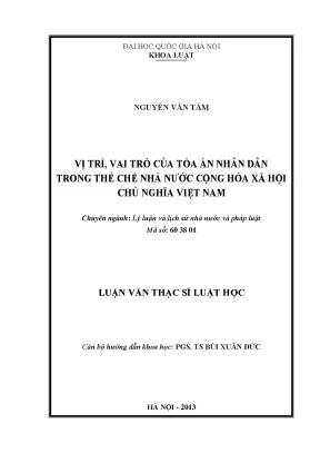 Vai trò của Tòa án Nhân dân trong Nhà nước Cộng hòa Xã