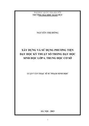 Phương tiện dạy học kỹ thuật số trong giảng dạy sinh học