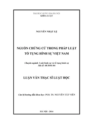 Nghiên cứu nguồn chứng cứ trong pháp luật tố tụng hình