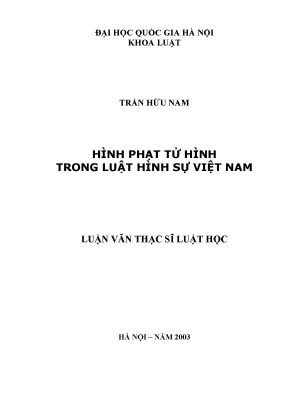 Nghiên cứu hình phạt tử hình trong luật hình sự Việt Nam
