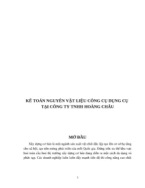 Kế Toán Nguyên Vật Liệu và Công Cụ Dụng Cụ tại Công Ty