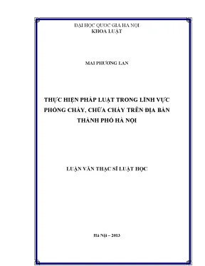 Nghiên cứu thực hiện pháp luật phòng cháy chữa cháy tại 