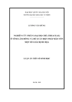Nghiên cứu phân loại họ chè Theaceae và biện pháp bảo