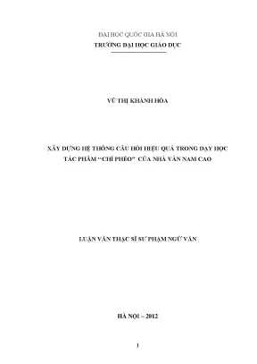 Xây Dựng Hệ Thống Câu Hỏi Hiệu Quả Trong Dạy Học Tác