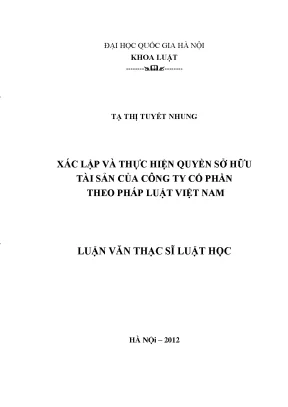 Quyền sở hữu tài sản của công ty cổ phần theo pháp luật