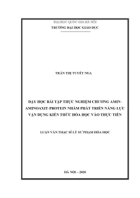Phát Triển Năng Lực Vận Dụng Kiến Thức Hóa Học Qua Bài