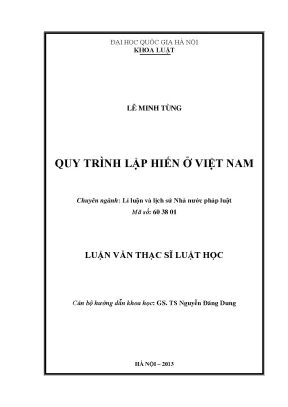 Quy trình lập hiến ở Việt Nam: Phân tích và Đề xuất