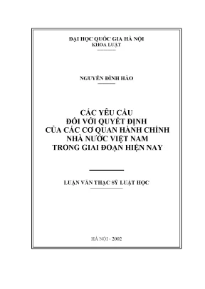 Yêu cầu đối với quyết định hành chính nhà nước Việt Nam