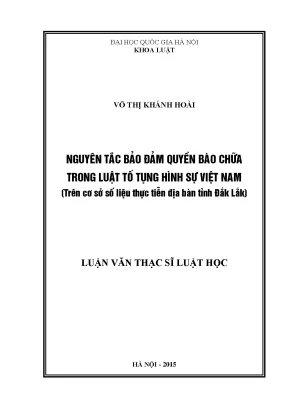 Nguyên Tắc Bảo Đảm Quyền Bào Chữa Trong Luật Tố Tụng