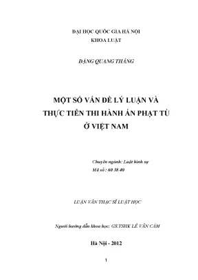 Nghiên Cứu Về Thi Hành Án Phạt Tù Ở Việt Nam