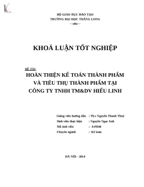 Hoàn thiện kế toán thành phẩm và tiêu thụ tại công ty