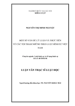 Nghiên cứu về tội tham nhũng theo luật hình sự Việt Nam