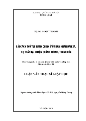Cải Cách Thủ Tục Hành Chính Tại UBND Xã Thị Trấn Huyện