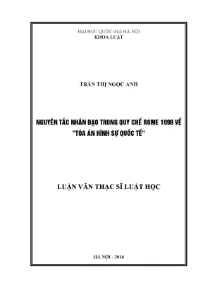 Nguyên Tắc Nhân Đạo Trong Quy Chế Rome 1998 Về Tòa Án