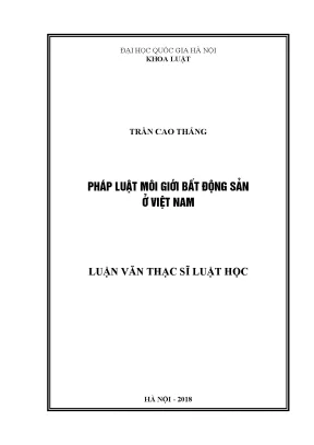 Nghiên cứu pháp luật môi giới bất động sản tại Việt Nam