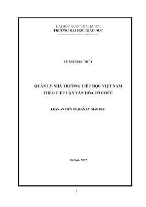 Quản Lý Nhà Trường Tiểu Học Việt Nam: Tiếp Cận Văn Hóa