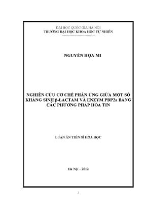 Nghiên cứu cơ chế phản ứng giữa kháng sinh β-lactam và