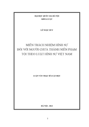 Miễn Trách Nhiệm Hình Sự Đối Với Người Chưa Thành Niên