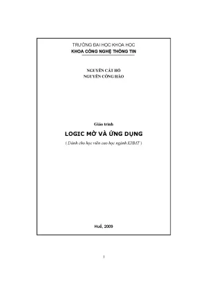 Giáo Trình Logic Mờ: Ứng Dụng Trong Khoa Học Máy Tính