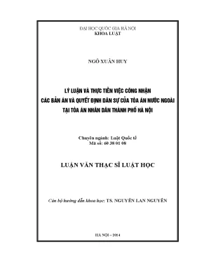 Công Nhận Bản Án Nước Ngoài Tại Tòa Án Nhân Dân Hà Nội