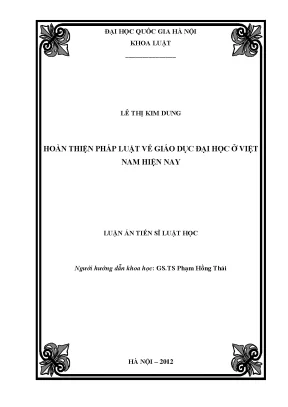 Hoàn thiện pháp luật giáo dục đại học ở Việt Nam: Thực