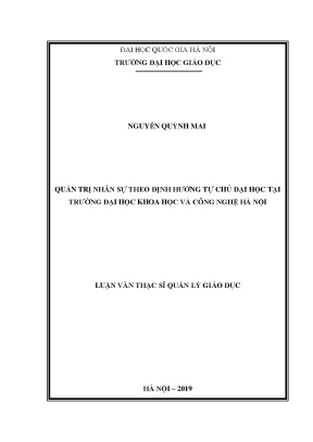 Quản trị nhân sự theo định hướng tự chủ tại Đại học Khoa