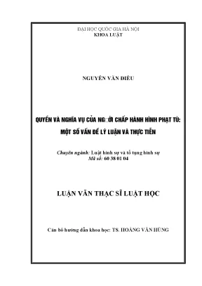 Quyền và Nghĩa Vụ của Phạm Nhân trong Hình Phạt Tù: Lý