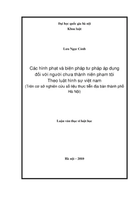 Hình phạt và biện pháp tư pháp đối với người chưa thành