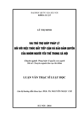 Vai trò của trợ giúp pháp lý trong việc bảo đảm quyền