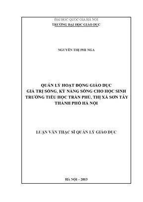 Quản Lý Giáo Dục Kỹ Năng Sống và Giá Trị Sống cho Học