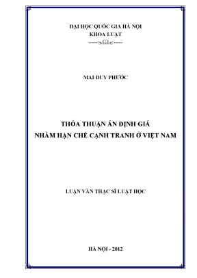 Thỏa Thuận Ấn Định Giá và Hạn Chế Cạnh Tranh Tại Việt Nam